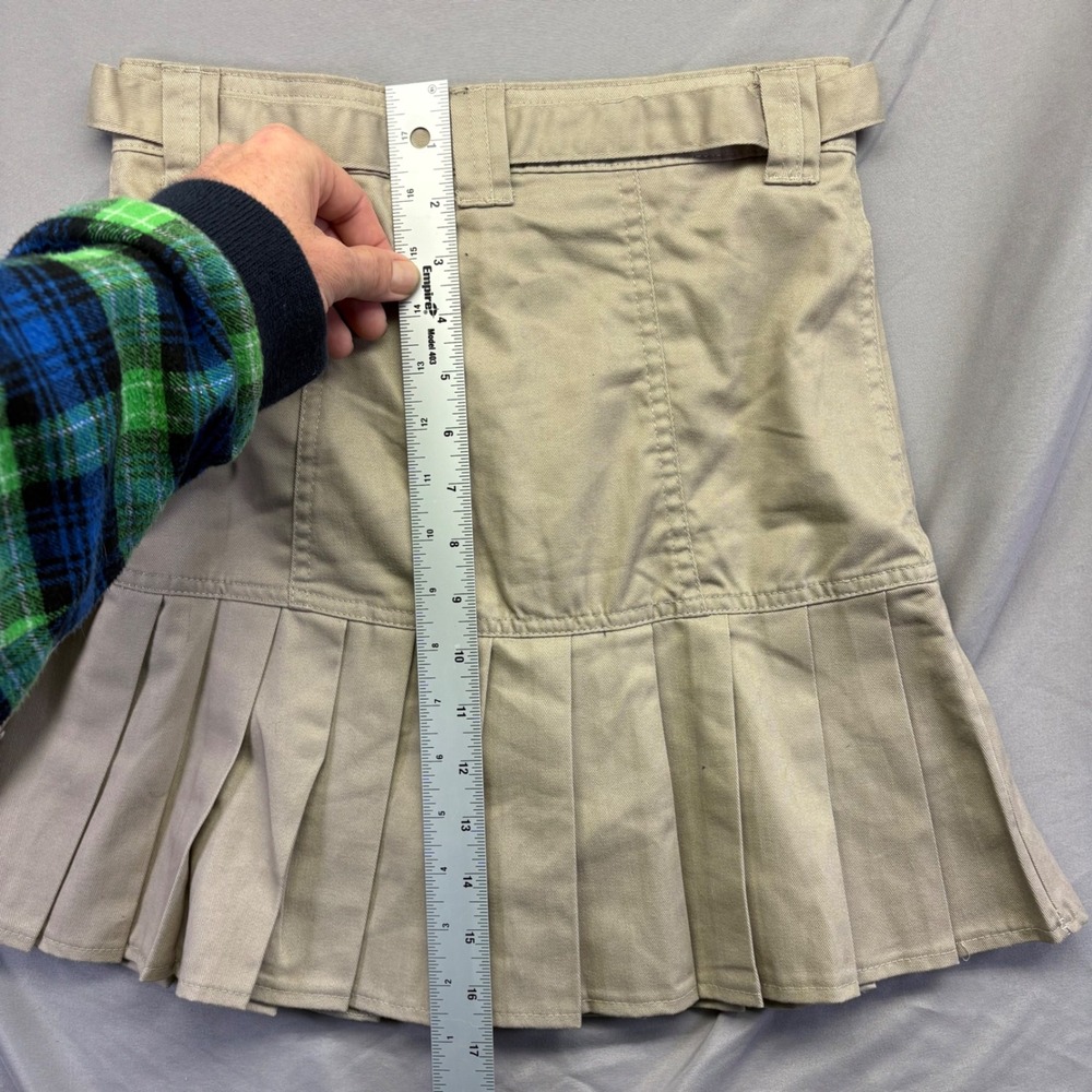 US Polo Assn Girls Khaki Pleated Scooter Skirt Skort Floral Belt Size 14 NWT - Picture 6 of 8
